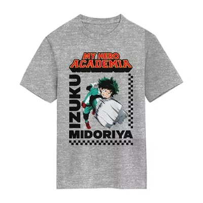 Bioworld My Hero Academia Little & Big Kid Boys Crew Neck Short Sleeve Regular Fit Graphic T-shirt In Gray