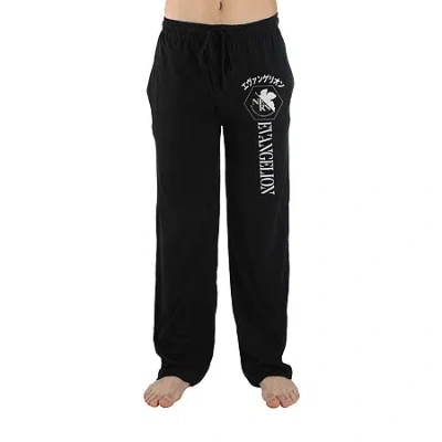 Bioworld Neon Genesis Evangelion Mens Fleece 1 Pair Pajama Pants In Black