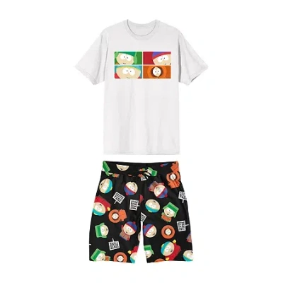 Bioworld South Park Mens Crew Neck Short Sleeve 2-pc. Pajama Set In White