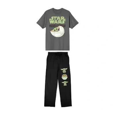 Bioworld Star Wars Mens Crew Neck Short Sleeve 2-pc. Pajama Set In Gray