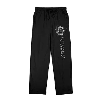 Bioworld Supernatural Winchester Mens Fleece 1 Pair Pajama Pants In Black