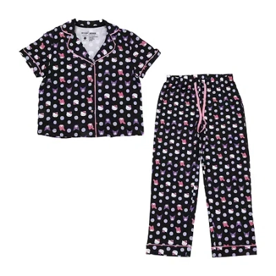 Bioworld Womens Hello Kitty Plush Crew Neck Short Sleeve 2-pc. Pajama Set In Blue