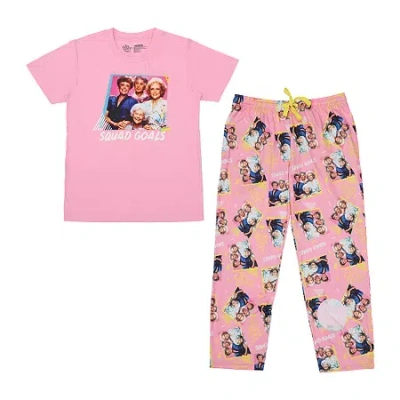 Bioworld Womens Plush Crew Neck Short Sleeve 2-pc. Pajama Set In Pink