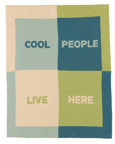 Biquette Cool People Live Here Knit Throw Blanket
