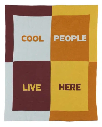 Biquette Cool People Live Here Knit Throw Blanket