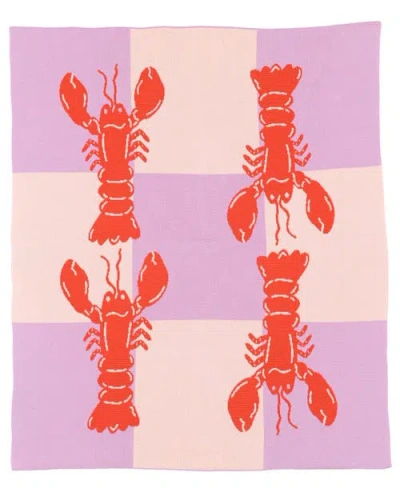 Biquette Lobster Tile Knit Throw Blanket