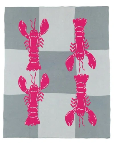 Biquette Lobster Tile Knit Throw Blanket