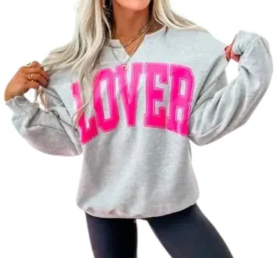 Bird & Co Wholesale Tees Lover Girl Crewneck Top In Ash Gray In Multi
