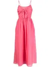 Bird & Knoll Bayou Pink Cotton-blend Midi Dress In Rosa