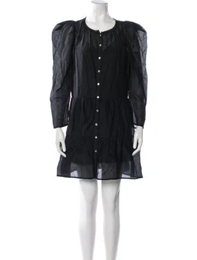 Pre-owned Bird & Knoll Crew Neck Mini Dress In Black