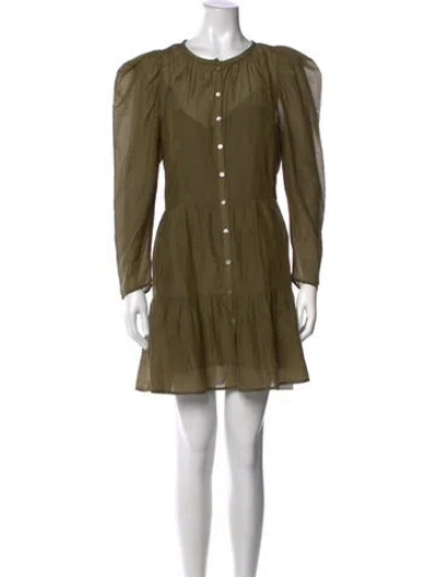 Pre-owned Bird & Knoll Crew Neck Mini Dress In Green
