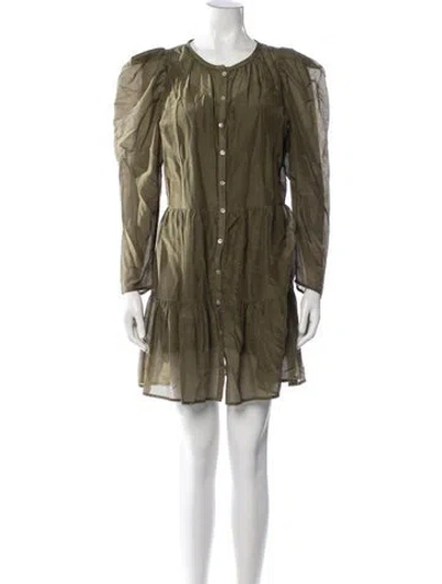 Pre-owned Bird & Knoll Crew Neck Mini Dress In Green