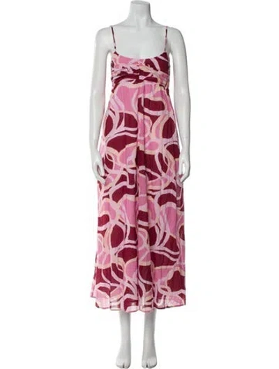 Pre-owned Bird & Knoll Floral Print Long Dress In Multi