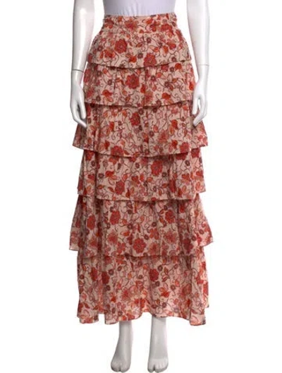 Pre-owned Bird & Knoll Floral Print Long Skirt In Multi