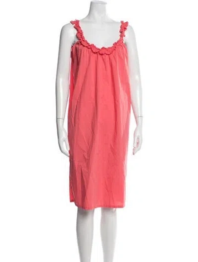 Pre-owned Bird & Knoll Scoop Neck Knee-length Dress In Pink
