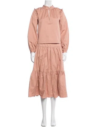 Pre-owned Bird & Knoll Skirt Set W/ Tags In Pink