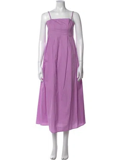 Pre-owned Bird & Knoll Square Neckline Long Dress In Purple