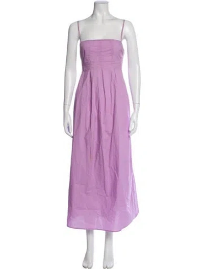 Pre-owned Bird & Knoll Square Neckline Long Dress In Purple