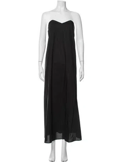 Pre-owned Bird & Knoll Strapless Long Dress In Blue