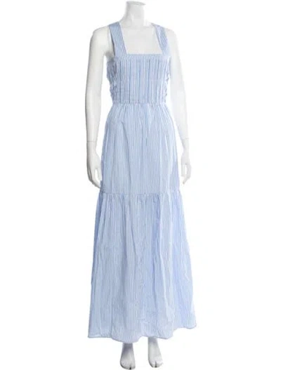 Pre-owned Bird & Knoll Striped Long Dress In Multi