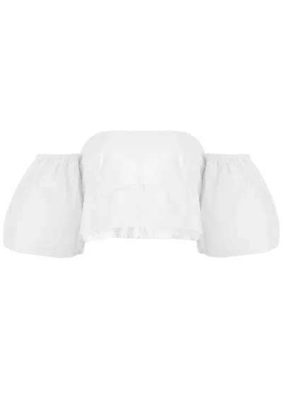 Bird & Knoll Enzo Cotton Crop Top In White