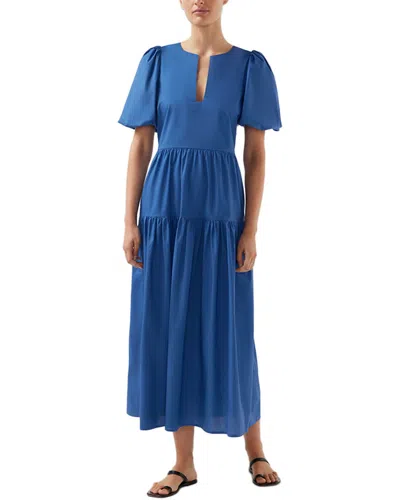 Bird & Knoll Mira Midi Dress In Blue