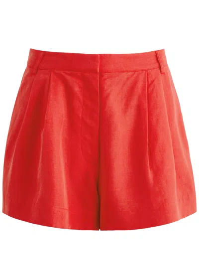 Bird & Knoll Valentina Woven Shorts In Red