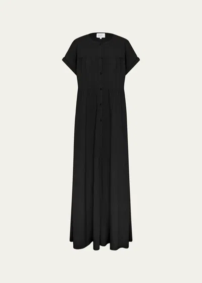 Bird & Knoll Palma Short-sleeve Maxi Dress In Black