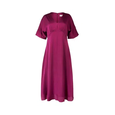 Birdie & Claire Women's Pink / Purple Claire Short Sleeve V-neck Party Dress Dress Ruby Pink In Pink/purple