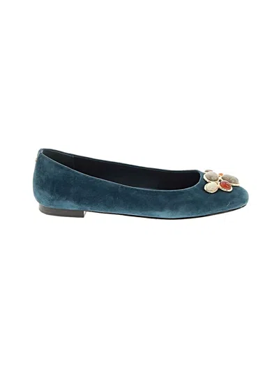 Pre-owned Birdies Flats In Teal
