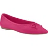 Birdies Goldfinch Pointed Toe Ballet Flat In Raspberry Raffia