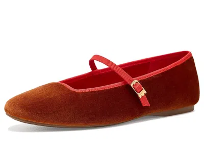 Birdies Hummingbird Mary Jane Velvet Women's Dress Flat Shoes Marigold Velvet: 6 M, Polyester