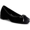 Birdies Hummingbird Pump In Black Velvet Bow
