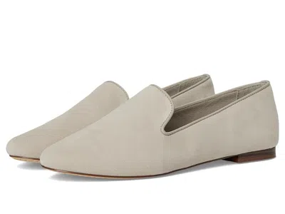 Birdies Women's  Starling Flat Stone Suede Almond Toe Comfort Slip-on Ver360 In White