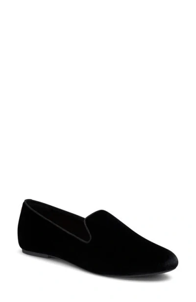 Birdies Starling Velvet Flat In Black Velvet/black Velvet