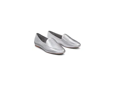 Birdies Vesper Leather Flat In Silver