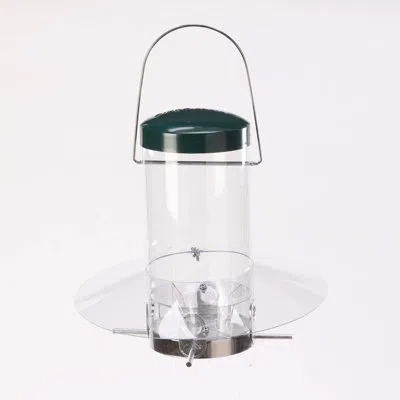 Birds Choice 12" Classic Hanging Bird Feeder With Baffle Weather Guard, Green