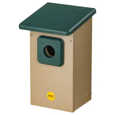 Birds Choice Eastern Bluebird House In Recycled Plastic 1.5" Entrance Hole In Taupe