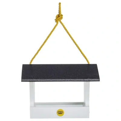 Birds Choice Modern Farmhouse Medium Hopper Hanging Bird Feeder, Driftwood In Black,white