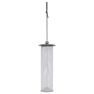 Birds Choice Modern Farmhouse Metal Hanging Bird Feeder For Finches In Black,white