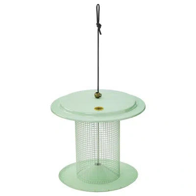 Birds Choice Modern Farmhouse Metal Sunflower Seed Hanging Bird Feeder In Sage Green