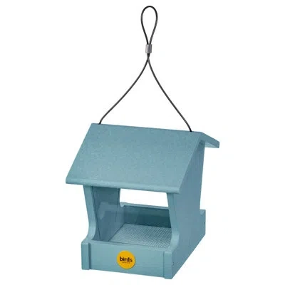 Birds Choice Recycled Plastic Hopper Bird Feeder In Lake Blue