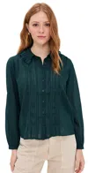 Birds Of Paradis Alise Blouse Sea Pine Check In Green