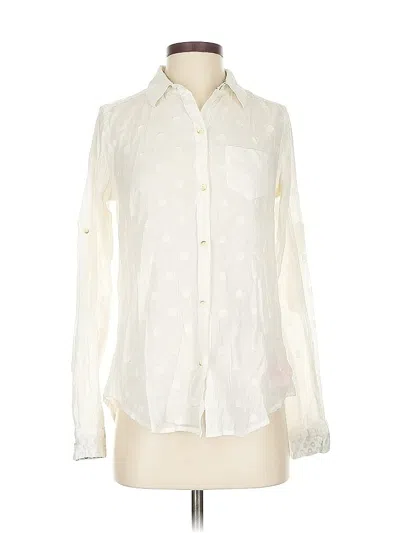 Pre-owned Birds Of Paradis By Trovata Long Sleeve Blouse In White