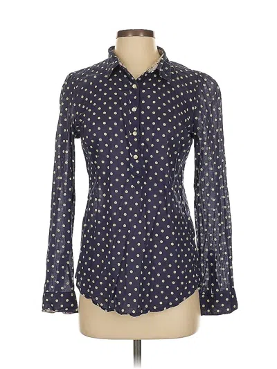 Pre-owned Birds Of Paradis By Trovata Long Sleeve Button Down Shirt In Blue