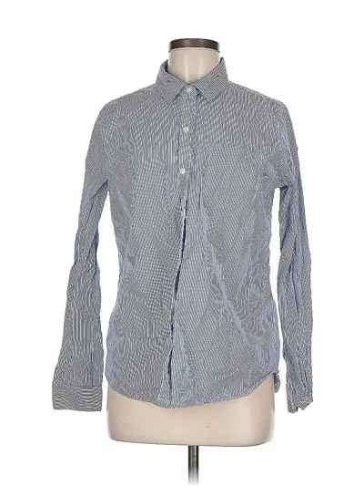 Pre-owned Birds Of Paradis By Trovata Long Sleeve Button Down Shirt In Blue
