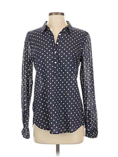 Pre-owned Birds Of Paradis By Trovata Long Sleeve Button Down Shirt In Blue