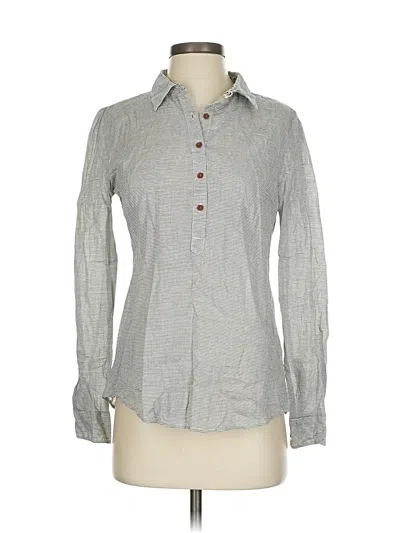 Pre-owned Birds Of Paradis By Trovata Long Sleeve Polo Shirt In Gray