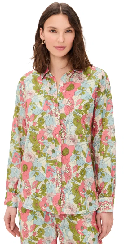Birds Of Paradis Emilia Oversized Button Down Shirt Tarsila Bloom In Multi