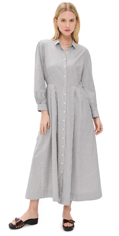 Birds Of Paradis Emmelie Dress Navy Stripe In Gray